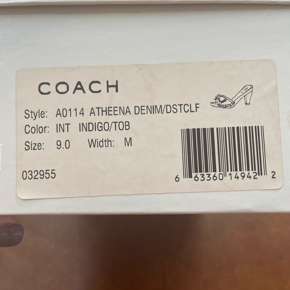 Coach denim and leather trim heels. Only worn once. Excellent condition - Picture 6 of 6